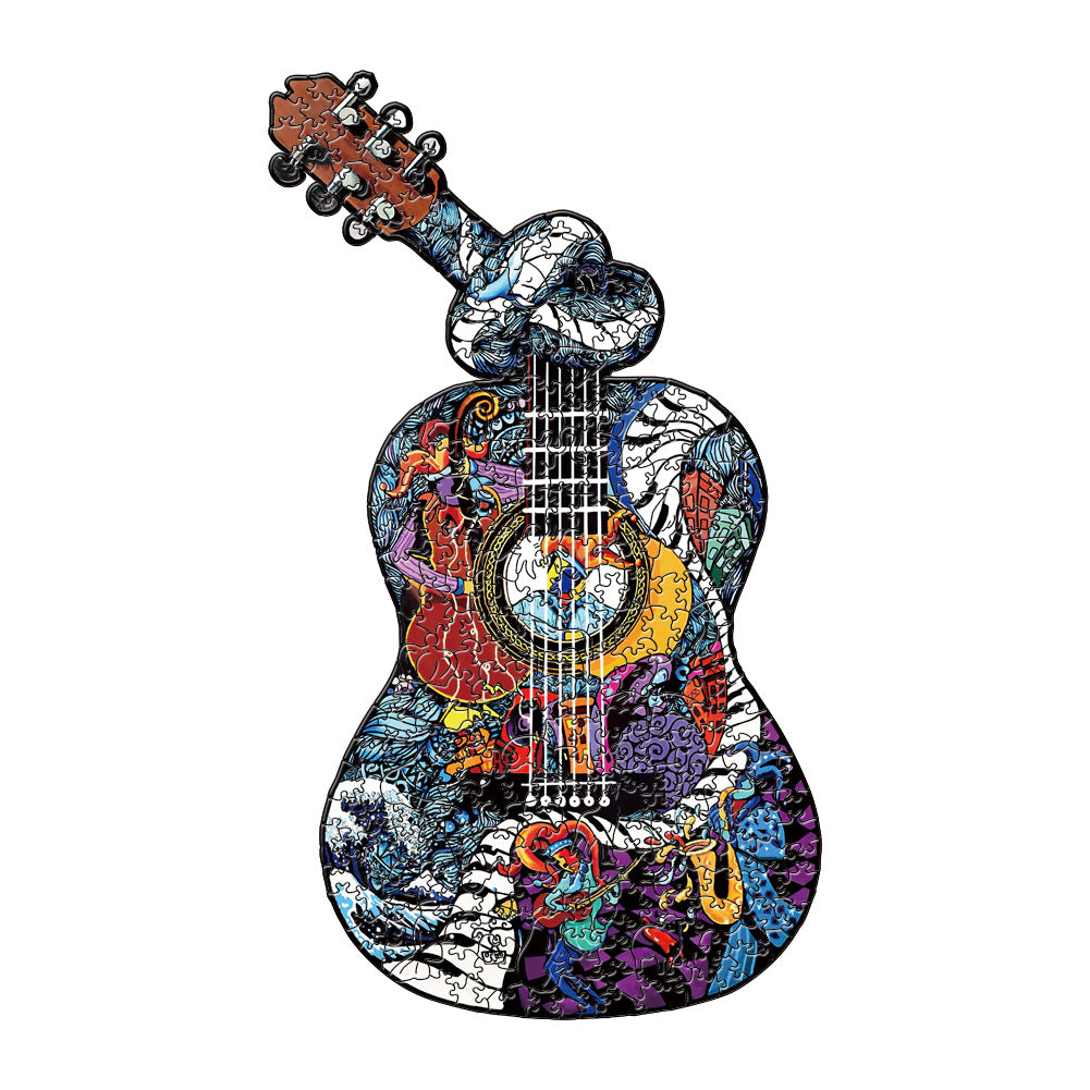 Rock Guitar - Wooden Jigsaw Puzzle - A3  - Wooden Gift Packaging - image 0