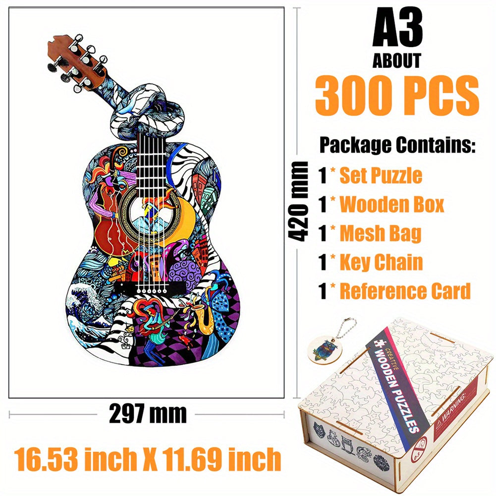 Rock Guitar - Wooden Jigsaw Puzzle - image 2