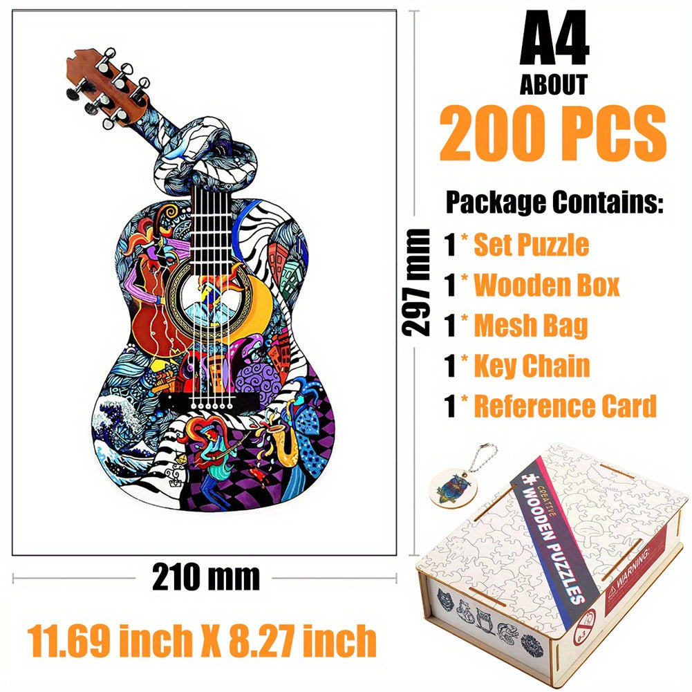 Rock Guitar - Wooden Jigsaw Puzzle - image 3