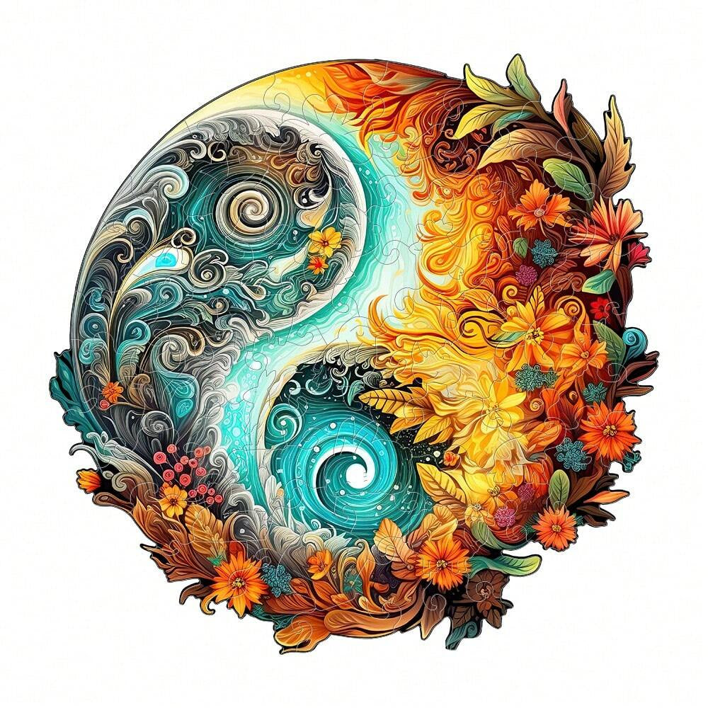 Yin Yang World- Wooden Jigsaw Puzzles - A3  - image 0