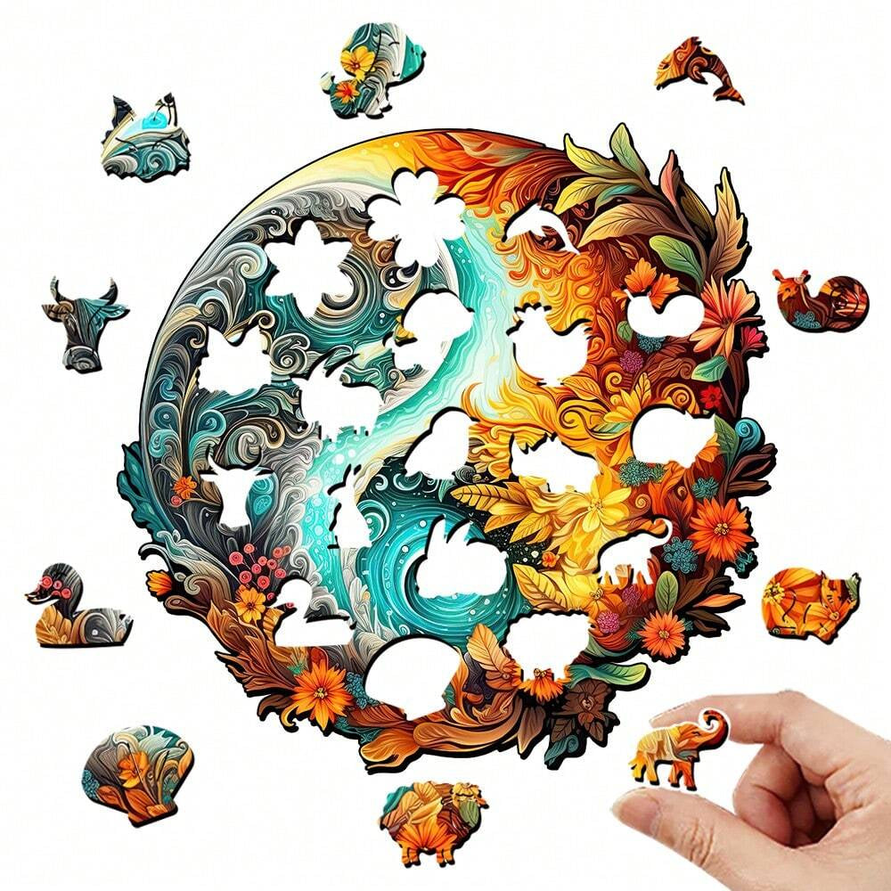 Yin Yang World- Wooden Jigsaw Puzzles - image 1
