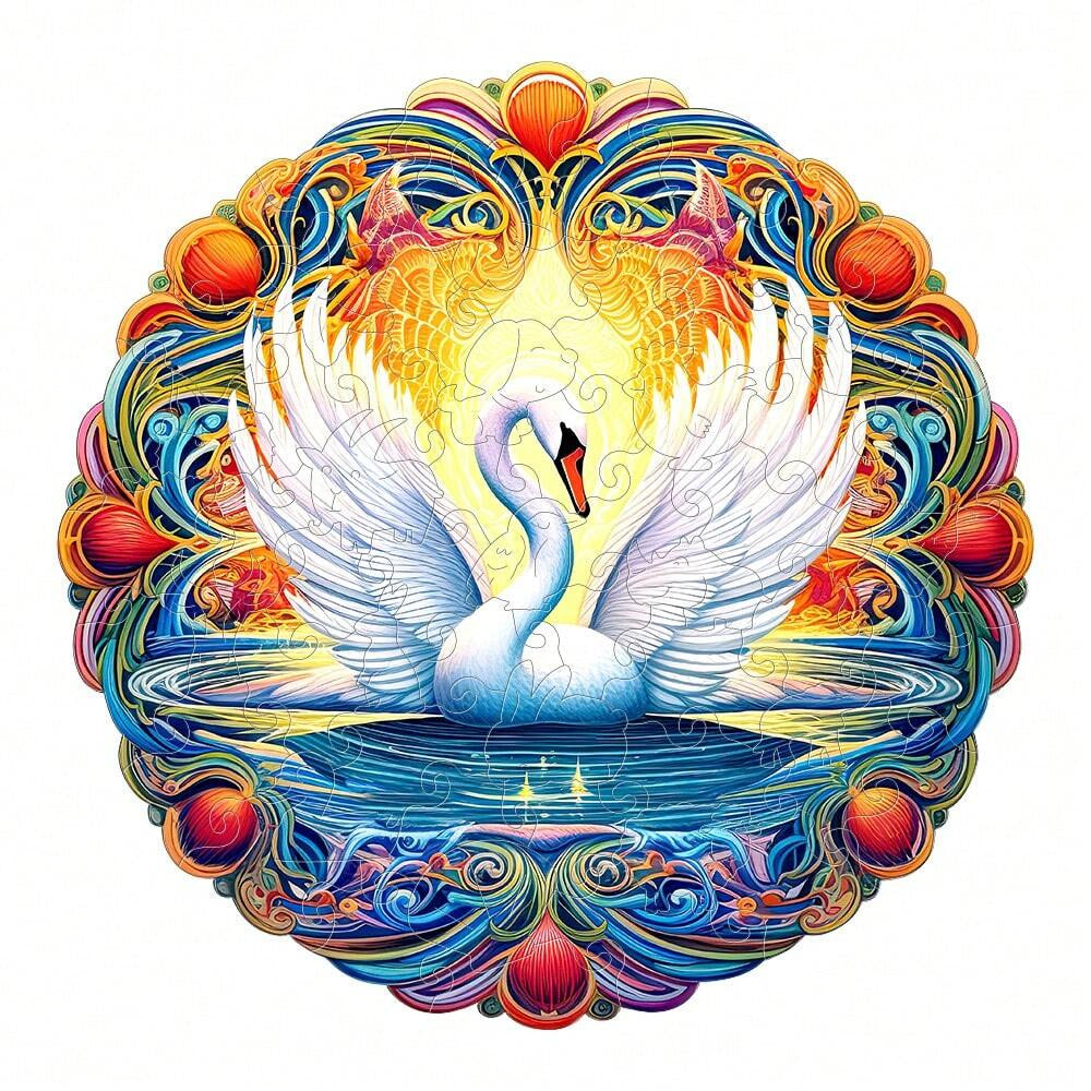 Beautiful swan - Wooden Jigsaw Puzzles - A3  - image 0