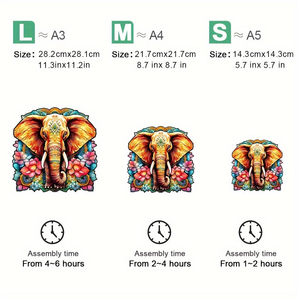 Colorful elephant - Wooden Jigsaw Puzzles - image 2