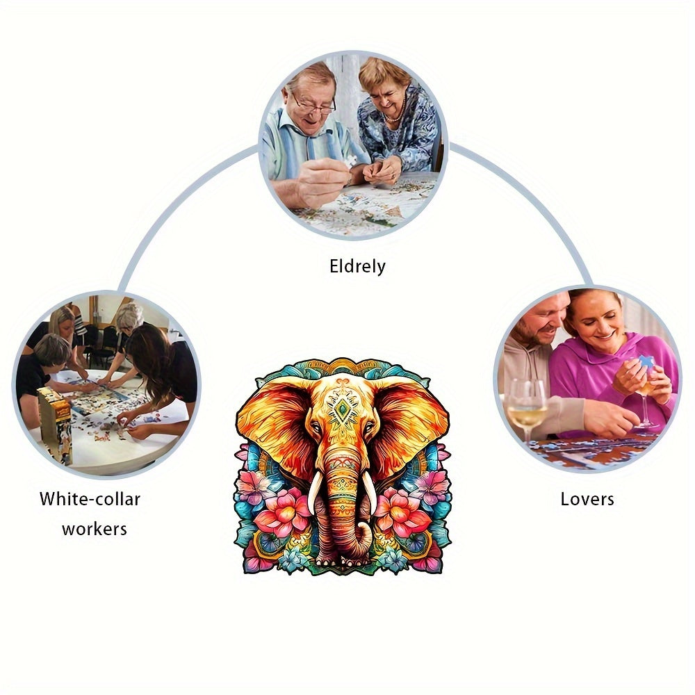 Colorful elephant - Wooden Jigsaw Puzzles - image 3