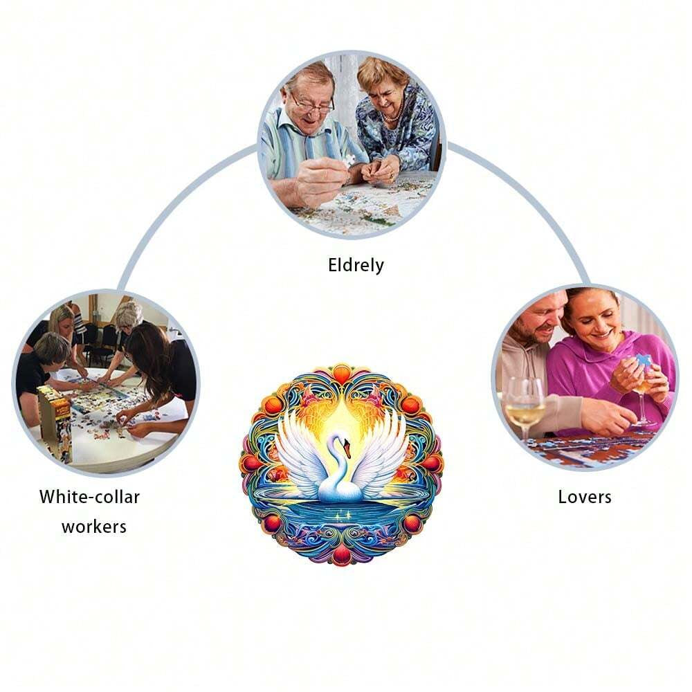 Beautiful swan - Wooden Jigsaw Puzzles - image 3