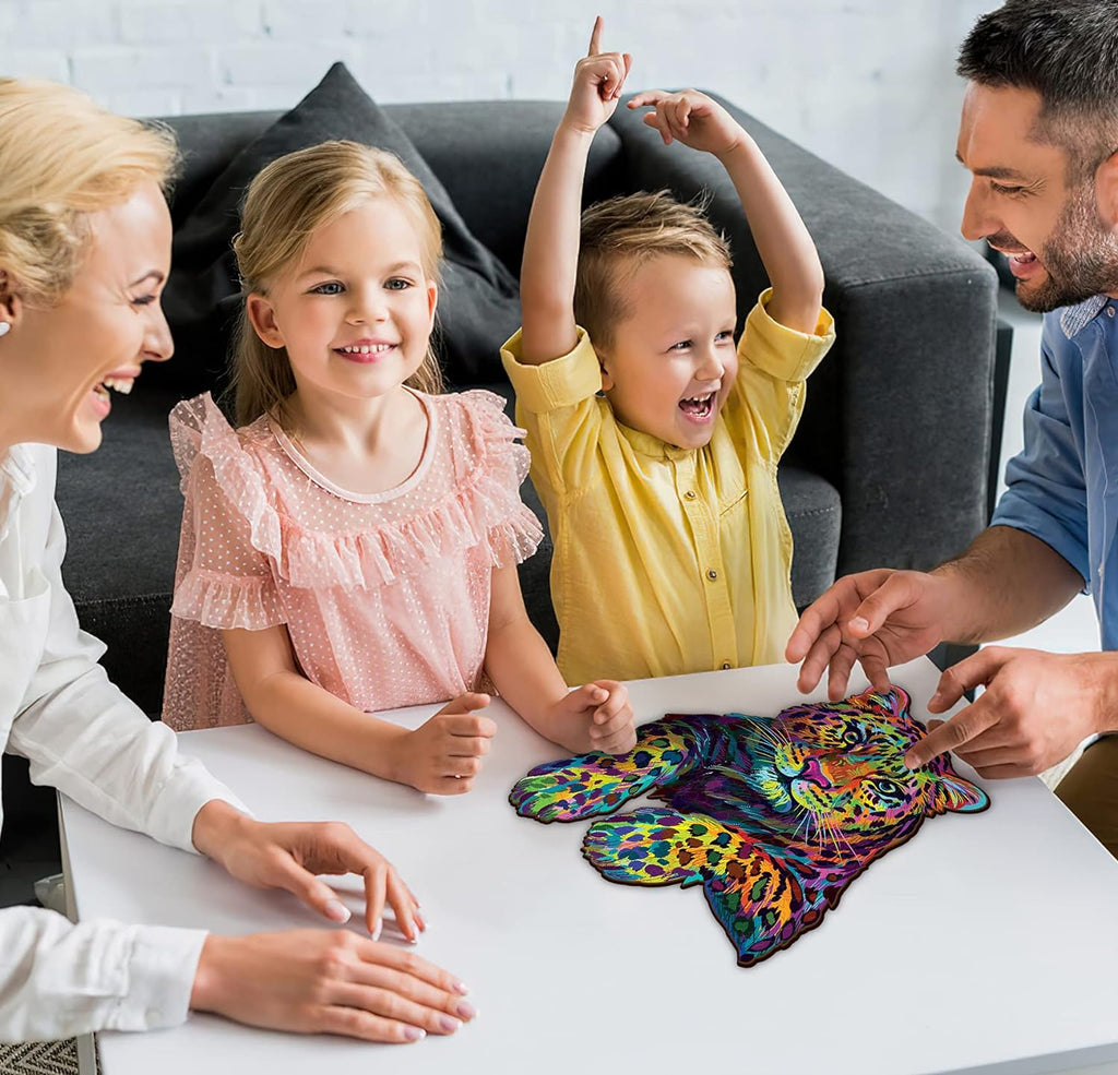 Colorful Leopard - Wooden Jigsaw Puzzle - image 1