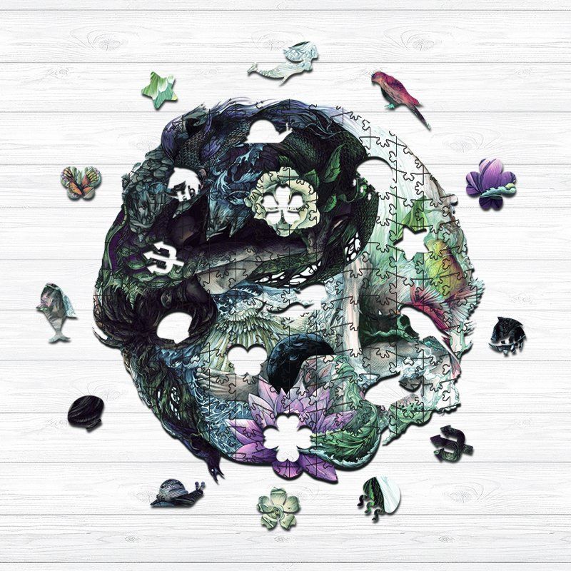 Yin Yang-Angel and Devil Mandala - Wooden Jigsaw Puzzles - image 1