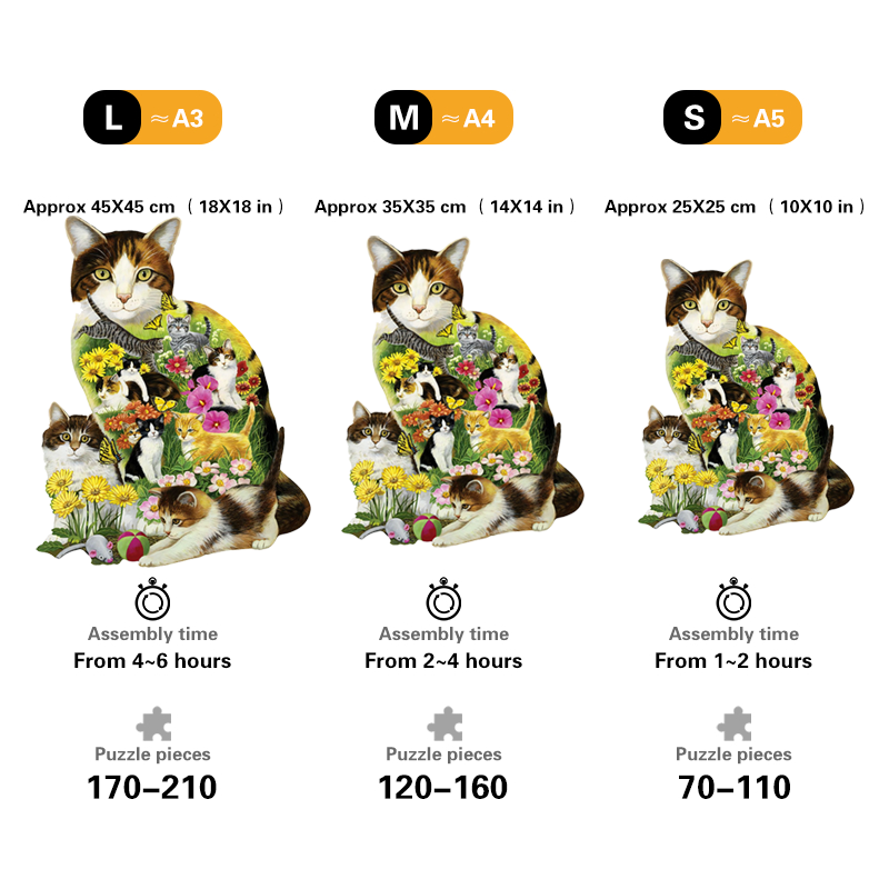 Cats And Butterflies - Wooden Jigsaw Puzzles - image 1