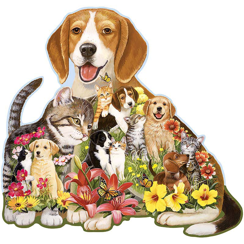 Cat and Dog Paradise - Wooden Jigsaw Puzzles - A3  - image 0