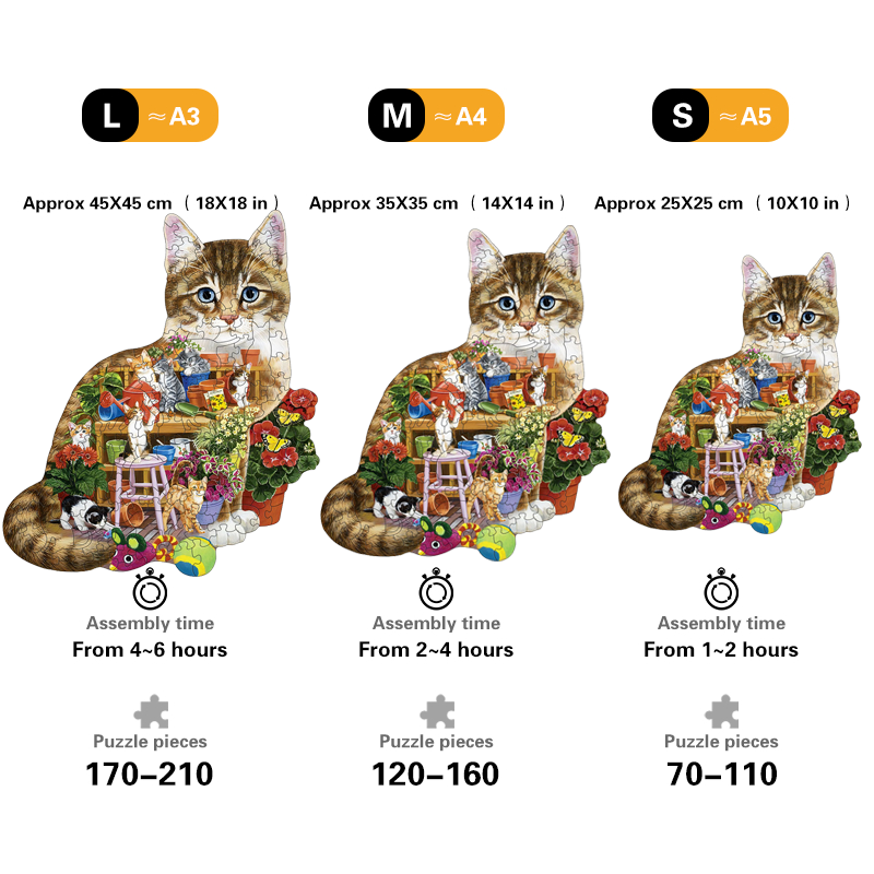Cat Labor - Wooden Jigsaw Puzzles - image 1
