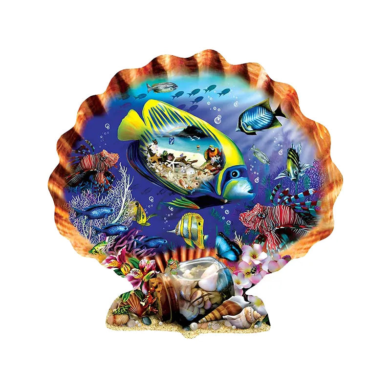 Colorful Seashell - Wooden Jigsaw Puzzles - A3  - image 0