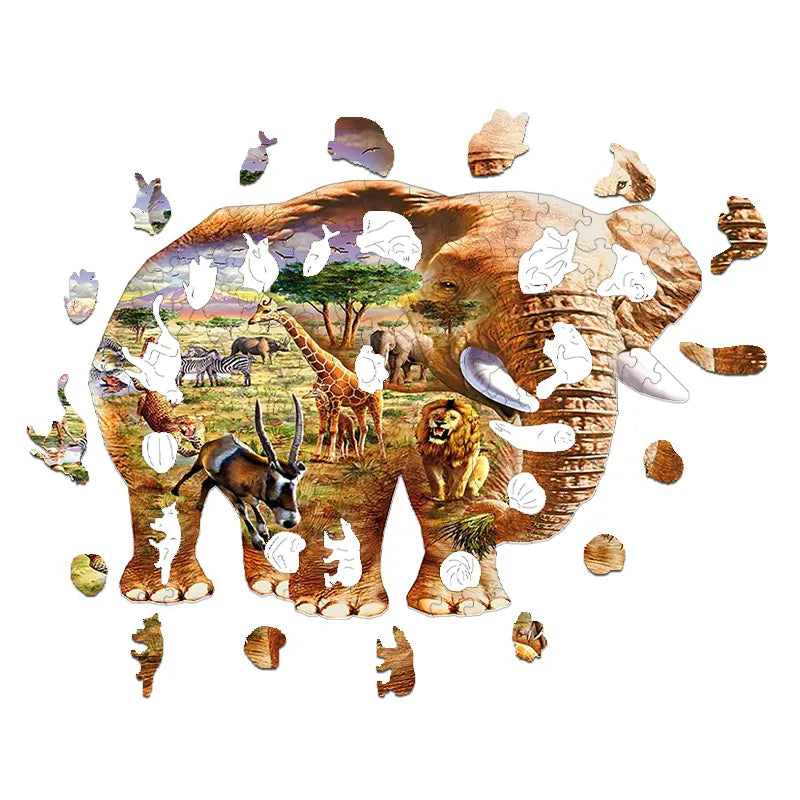 African Elephant - Wooden Jigsaw Puzzles - image 1