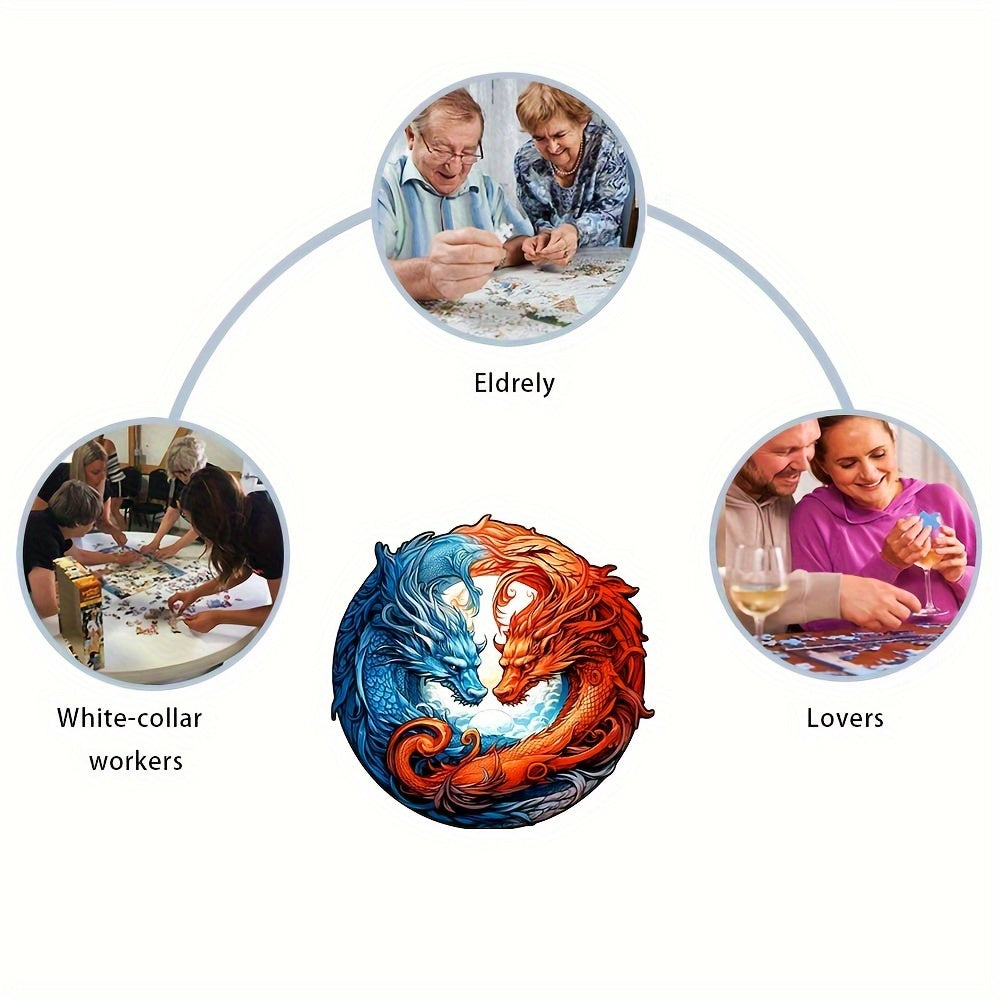 Double Dragons - Wooden Jigsaw Puzzle - image 3