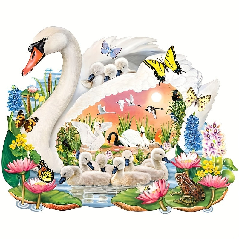 Swan In The Lake - Wooden Jigsaw Puzzles - A3  - image 0