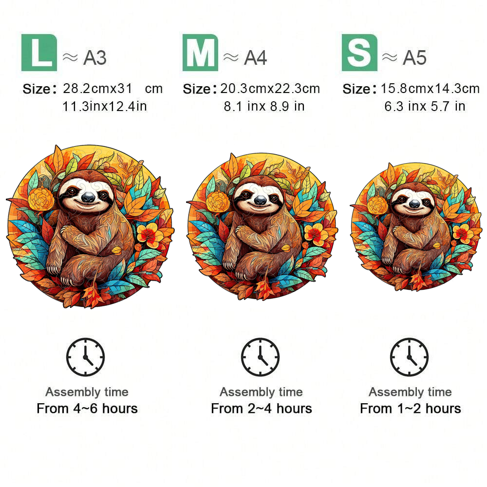 Sloth - Wooden Jigsaw Puzzle - image 1