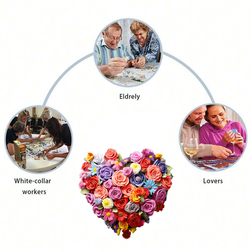 Heart Rose - Wooden Jigsaw Puzzle - image 2