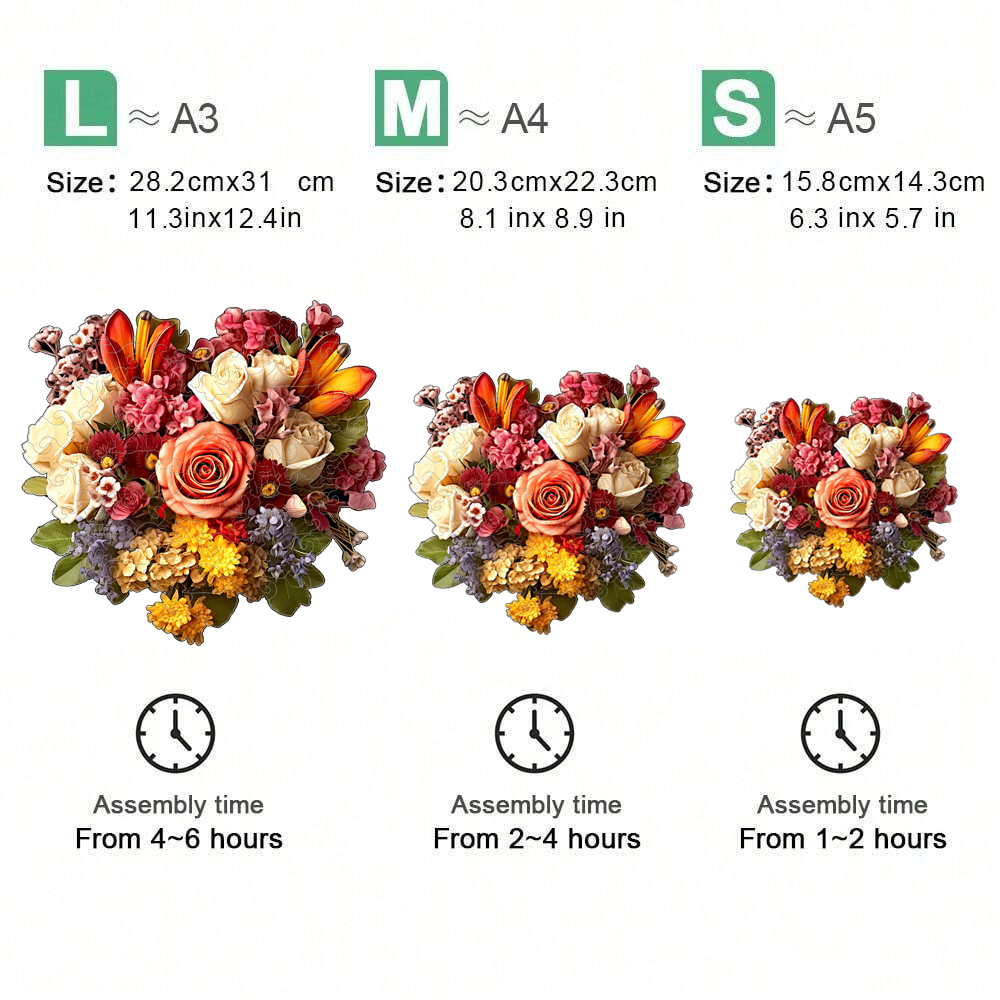 Heart Rose - Wooden Jigsaw Puzzle - image 1