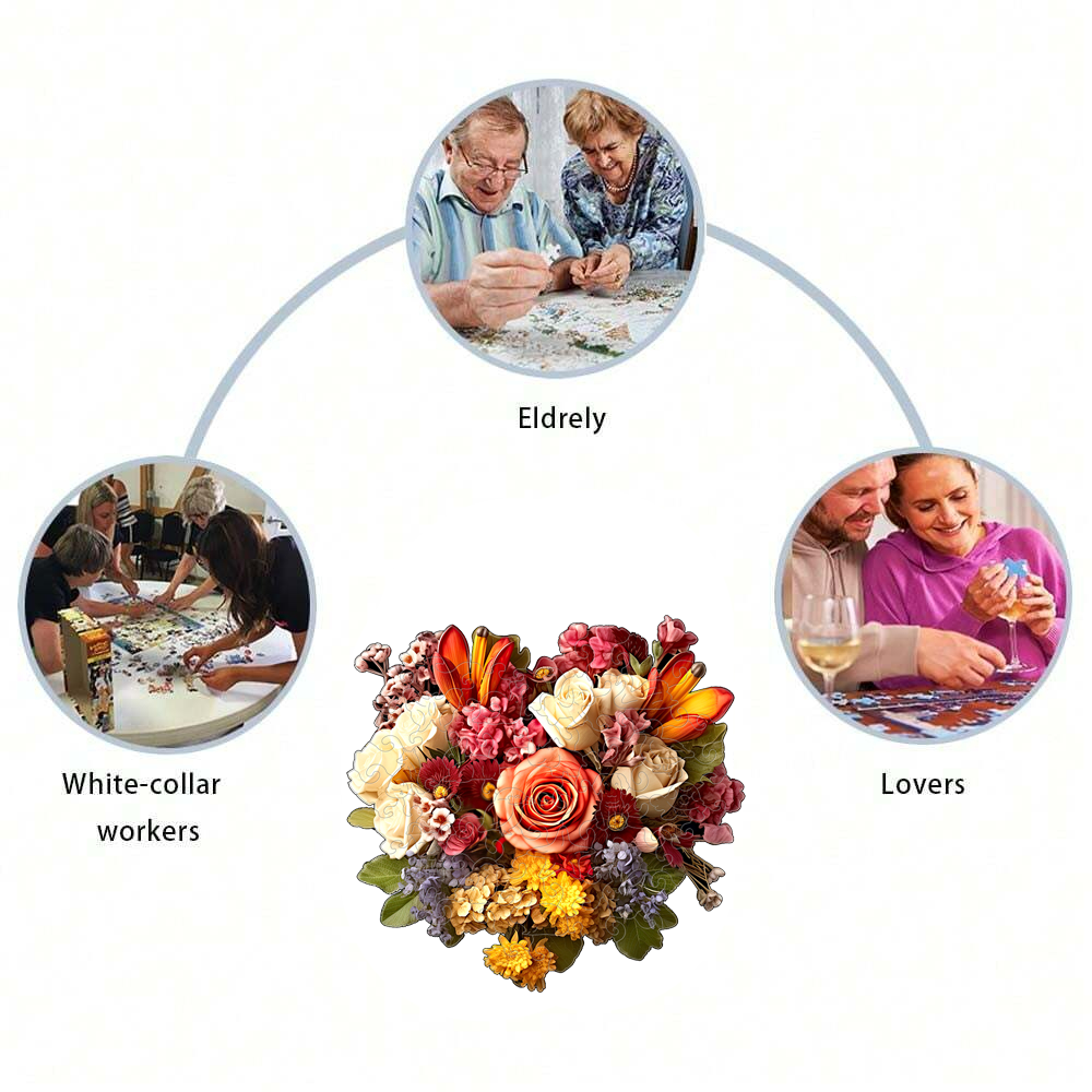 Heart Rose - Wooden Jigsaw Puzzle - image 2