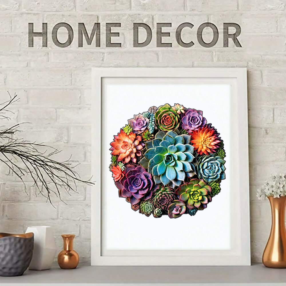 Succulent Plants - Wooden Jigsaw Puzzle - image 3