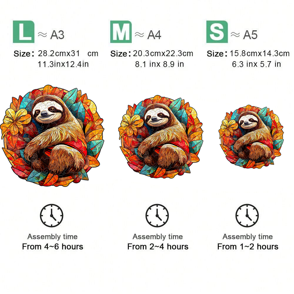 Sloth - Wooden Jigsaw Puzzle - image 1