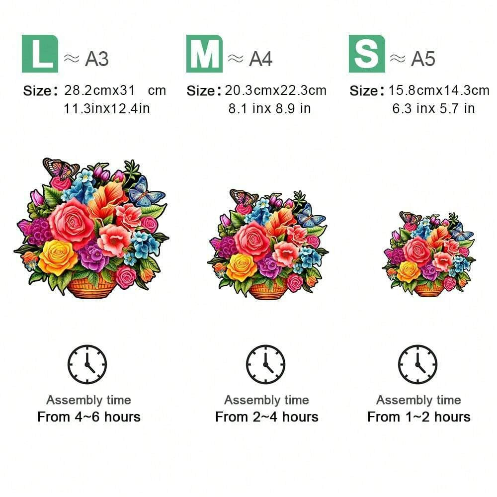 Flower Basket- Wooden Jigsaw Puzzle - image 2