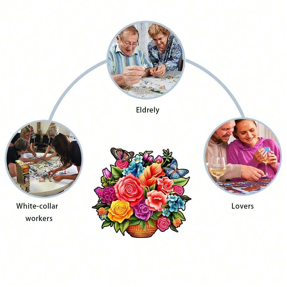 Flower Basket- Wooden Jigsaw Puzzle - image 1