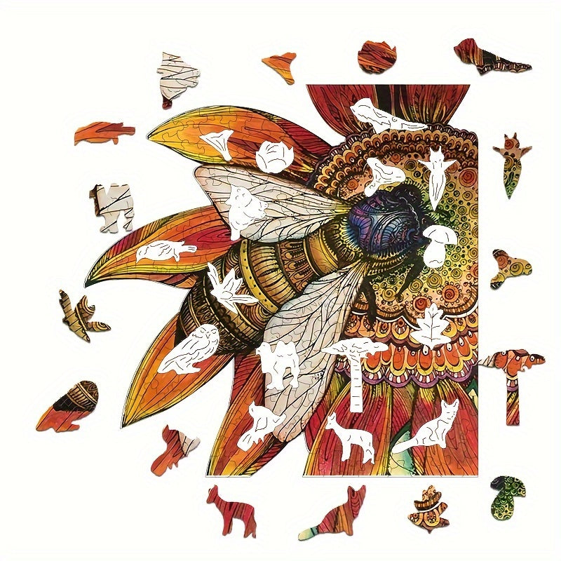 Bee Collecting Nectar - Wooden Jigsaw Puzzles - image 1