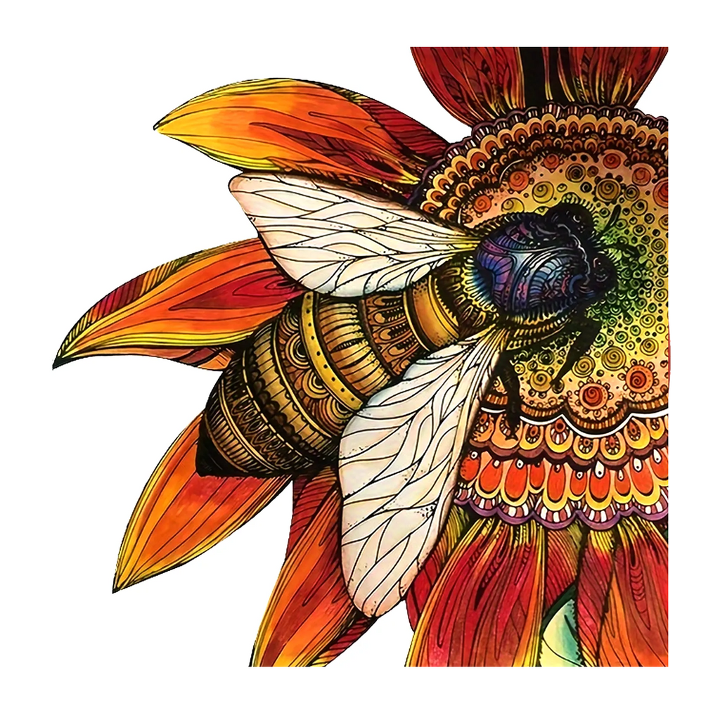 Bee Collecting Nectar - Wooden Jigsaw Puzzles - A3  - Wooden Gift Packaging - image 0