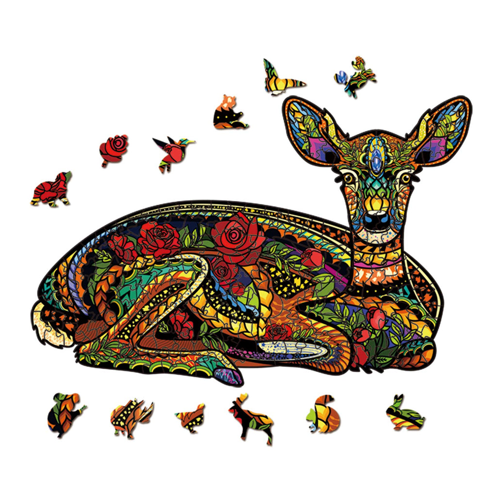 Colourful Sika Deer - Wooden Jigsaw Puzzle - image 1