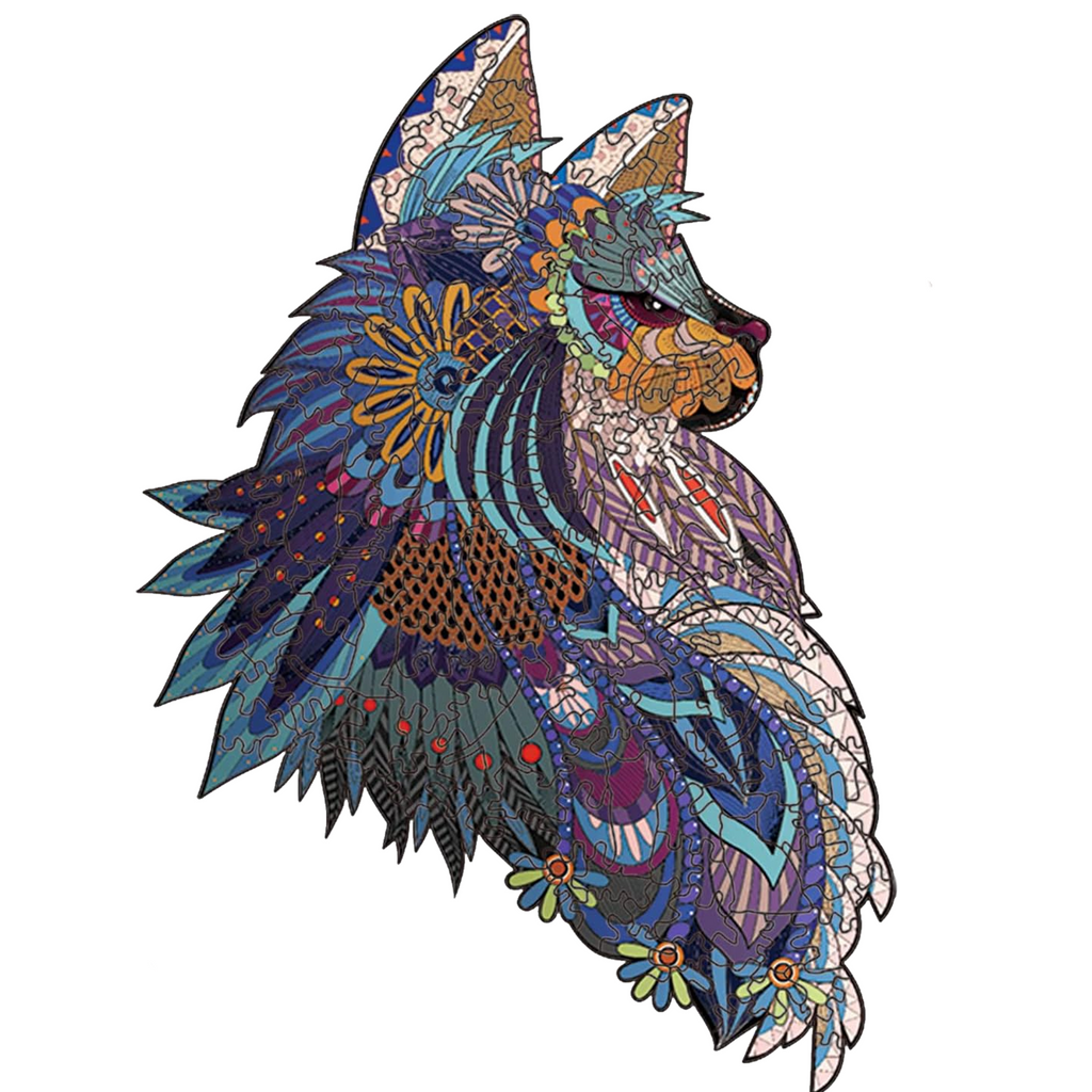 Dark Cat - Wooden Jigsaw Puzzle - L (300pcs) - image 0