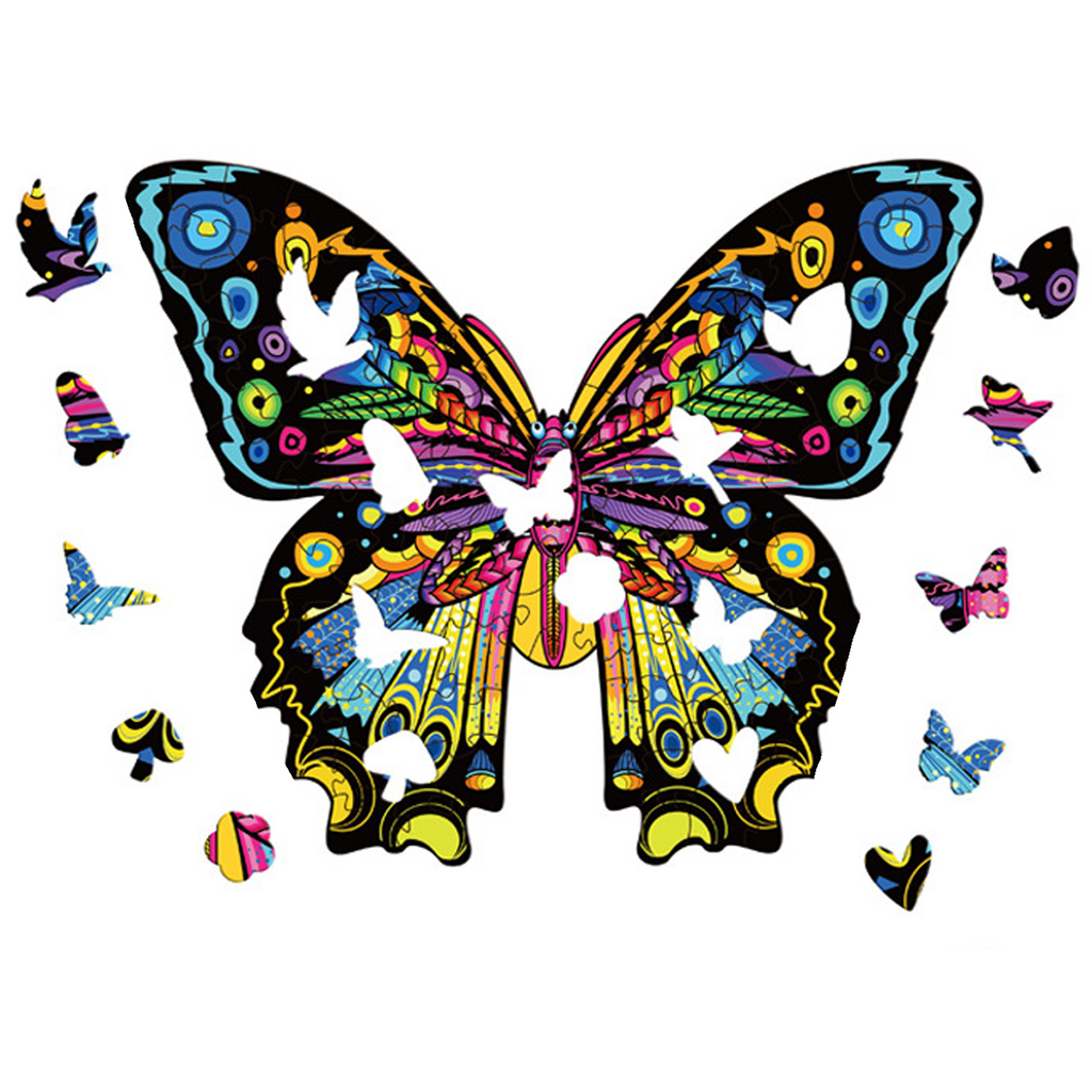 NeonButterfly - Wooden Jigsaw Puzzle - image 1