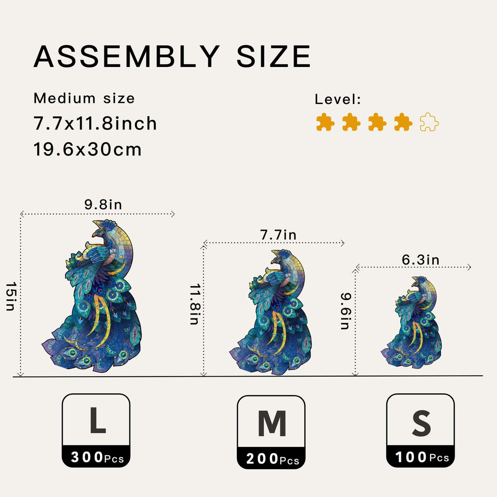 Peacock - Wooden Jigsaw Puzzle - image 3
