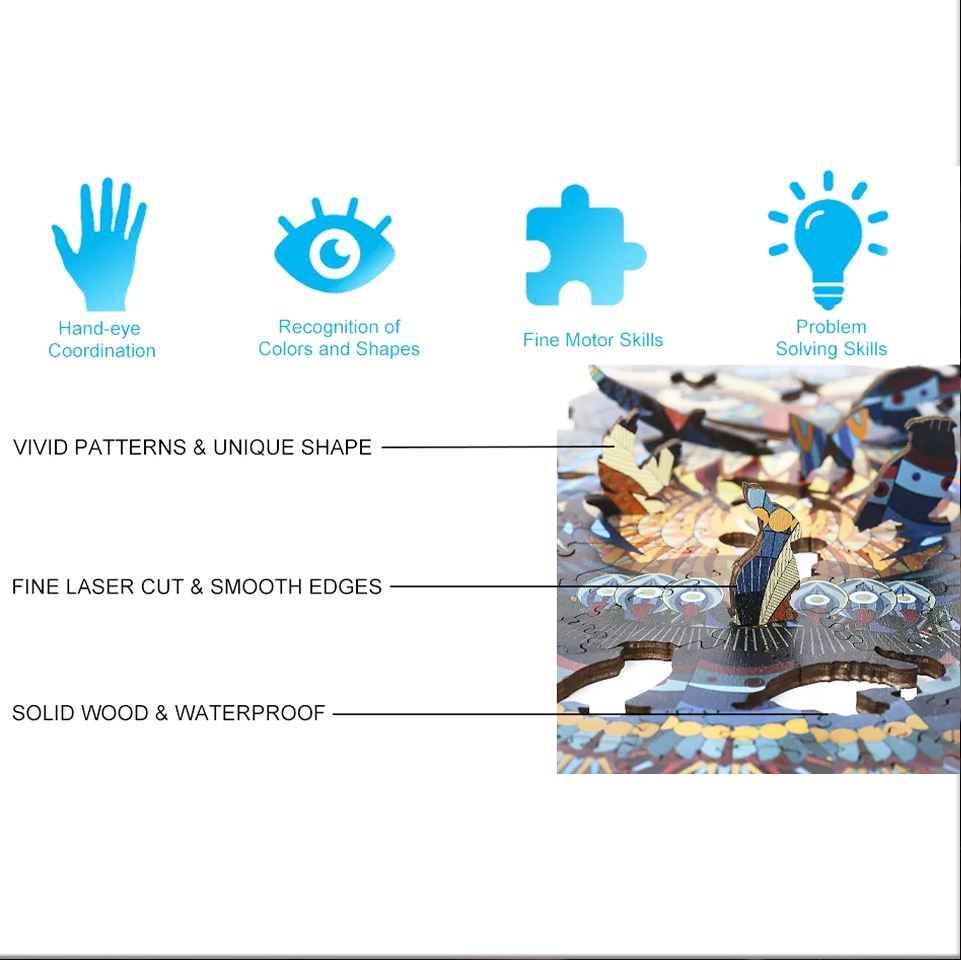 Blue Wof- Wooden Jigsaw Puzzle - image 5