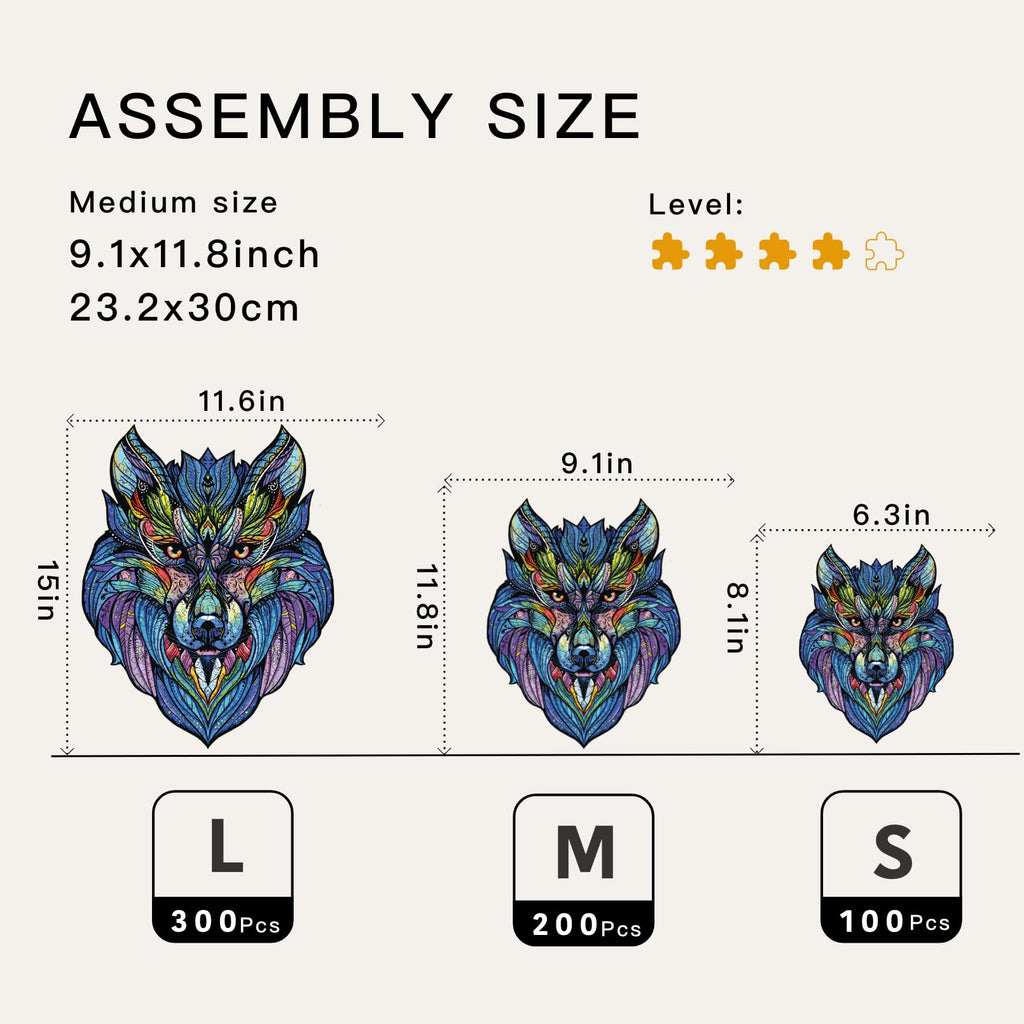 Blue Wof- Wooden Jigsaw Puzzle - image 3