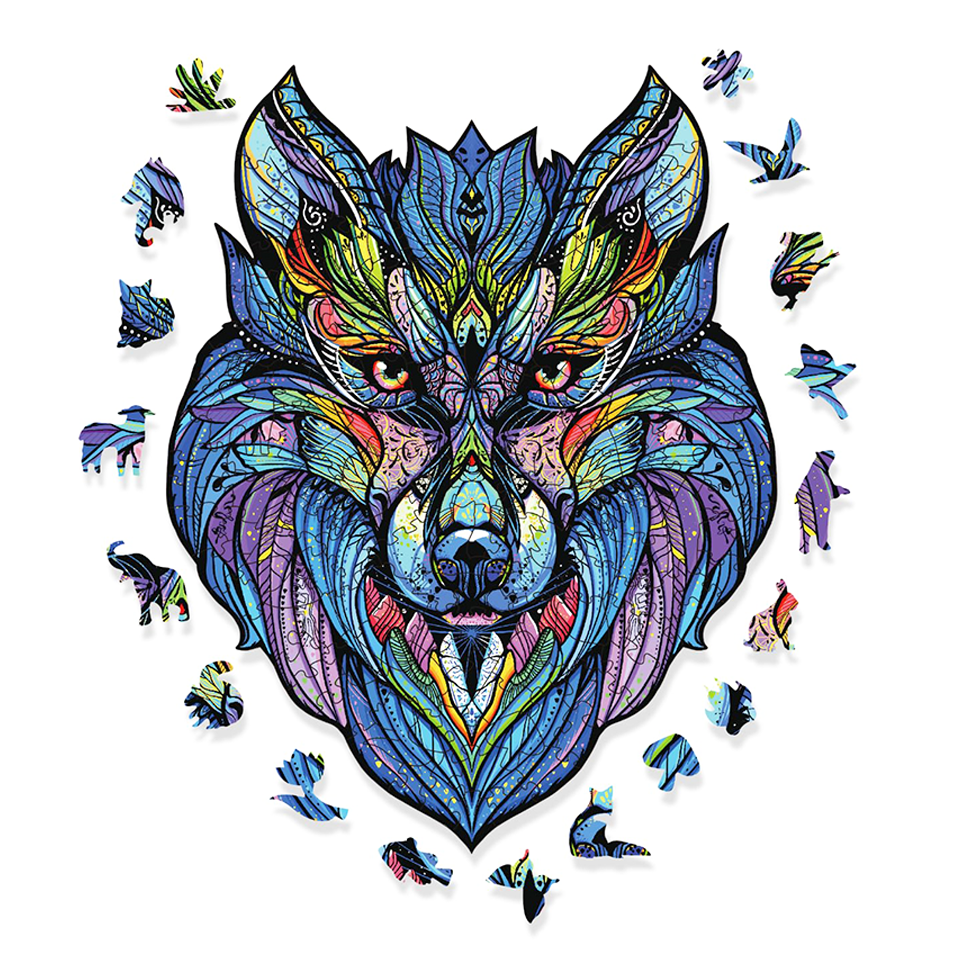 Blue Wof- Wooden Jigsaw Puzzle - image 1