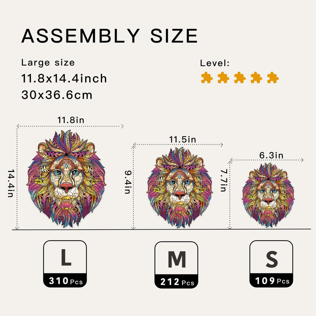 Lion- Wooden Jigsaw Puzzle - image 4