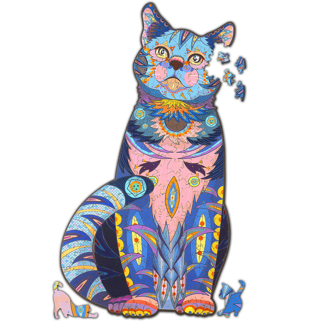 Blue Cat - Wooden Jigsaw Puzzle - L (300pcs) - image 0