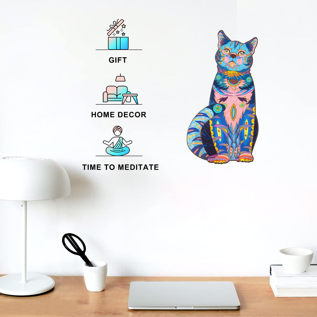 Blue Cat - Wooden Jigsaw Puzzle - image 3