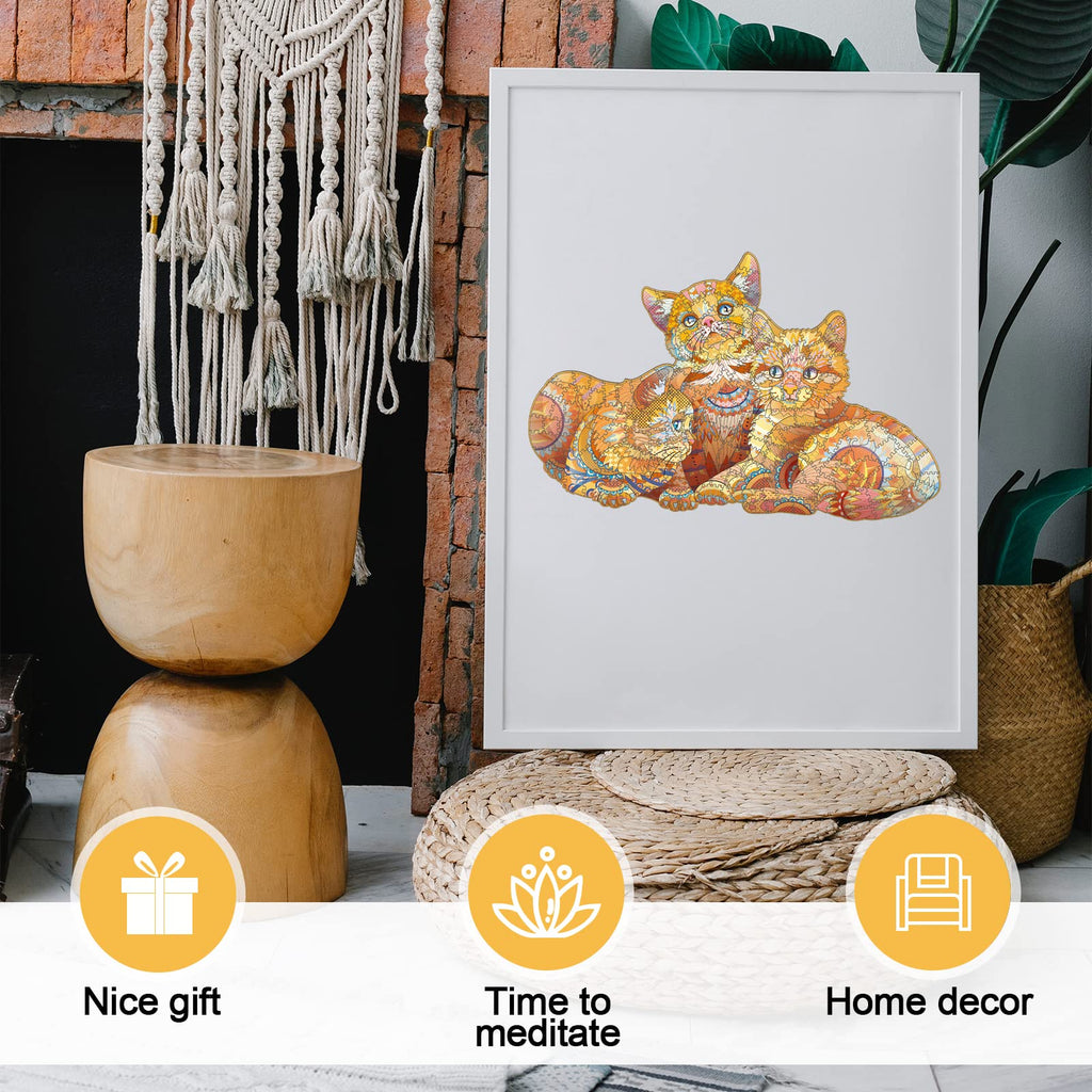 Three Cat - Wooden Jigsaw Puzzle - image 3