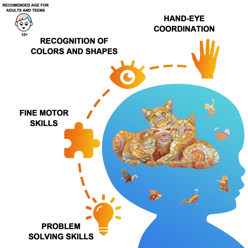 Three Cat - Wooden Jigsaw Puzzle - image 2