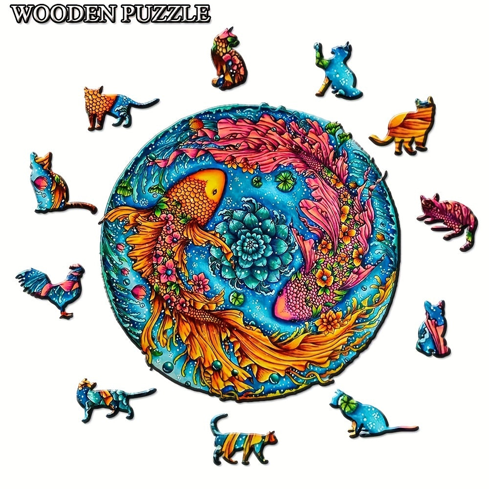 Two Koi Fish - Wooden Jigsaw Puzzles - image 1