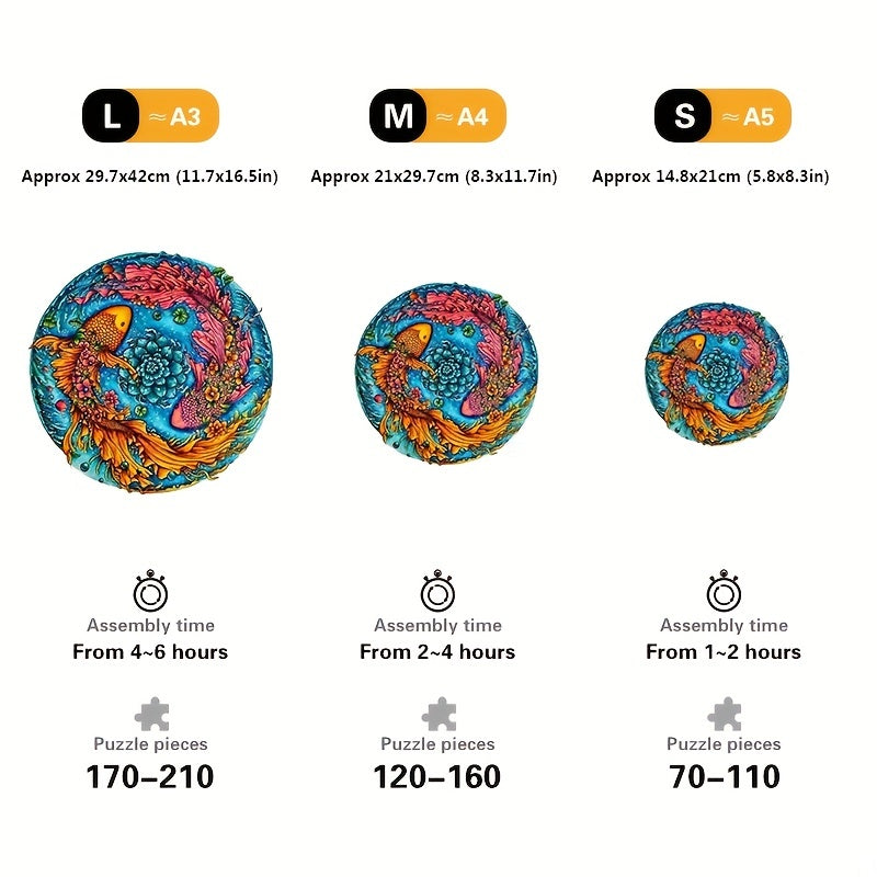 Two Koi Fish - Wooden Jigsaw Puzzles - image 2