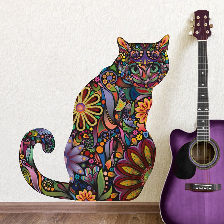 Sitting Floral Siamese Cat - Wooden Jigsaw Puzzle - image 1