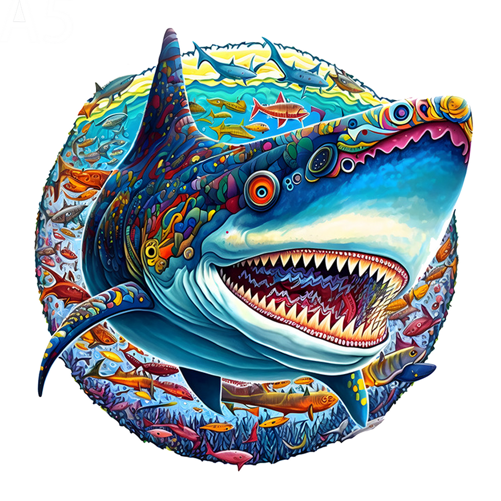 Shark - Wooden Jigsaw Puzzles - A3  - image 0