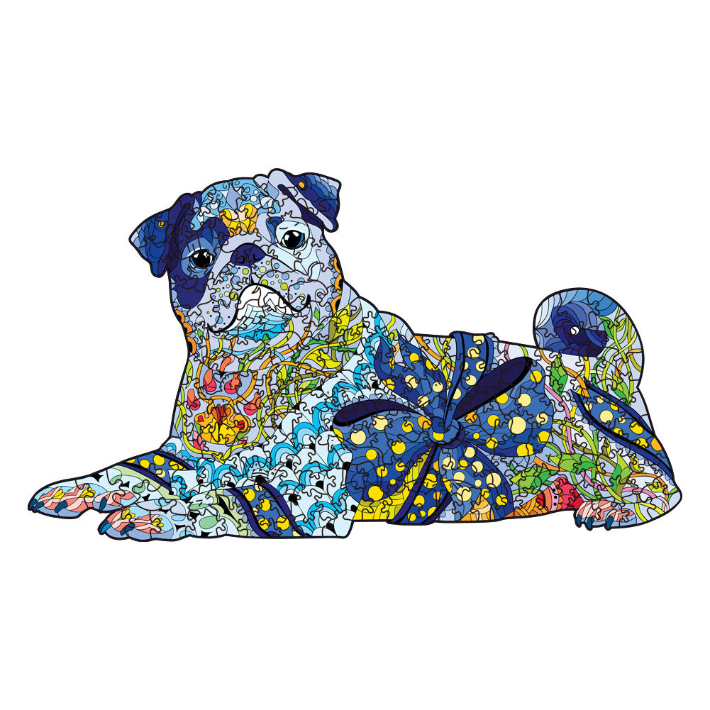 Bulldog ‘Himalayan Blue’ - Wooden Jigsaw Puzzle - A3  - Wooden Gift Packaging - image 0