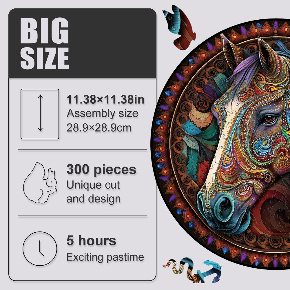 Mandala Horse - Wooden Jigsaw Puzzle - image 3