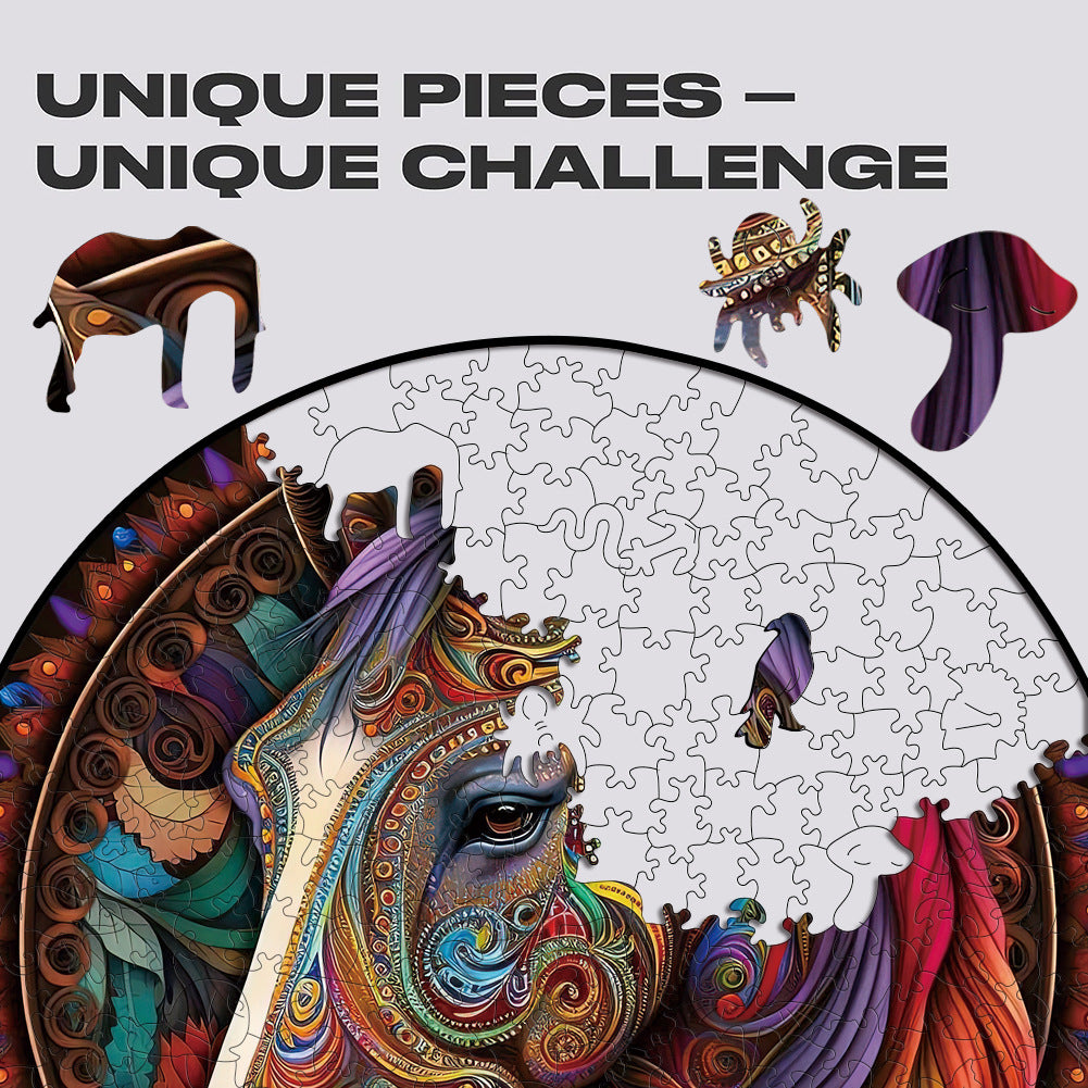 Mandala Horse - Wooden Jigsaw Puzzle - image 2