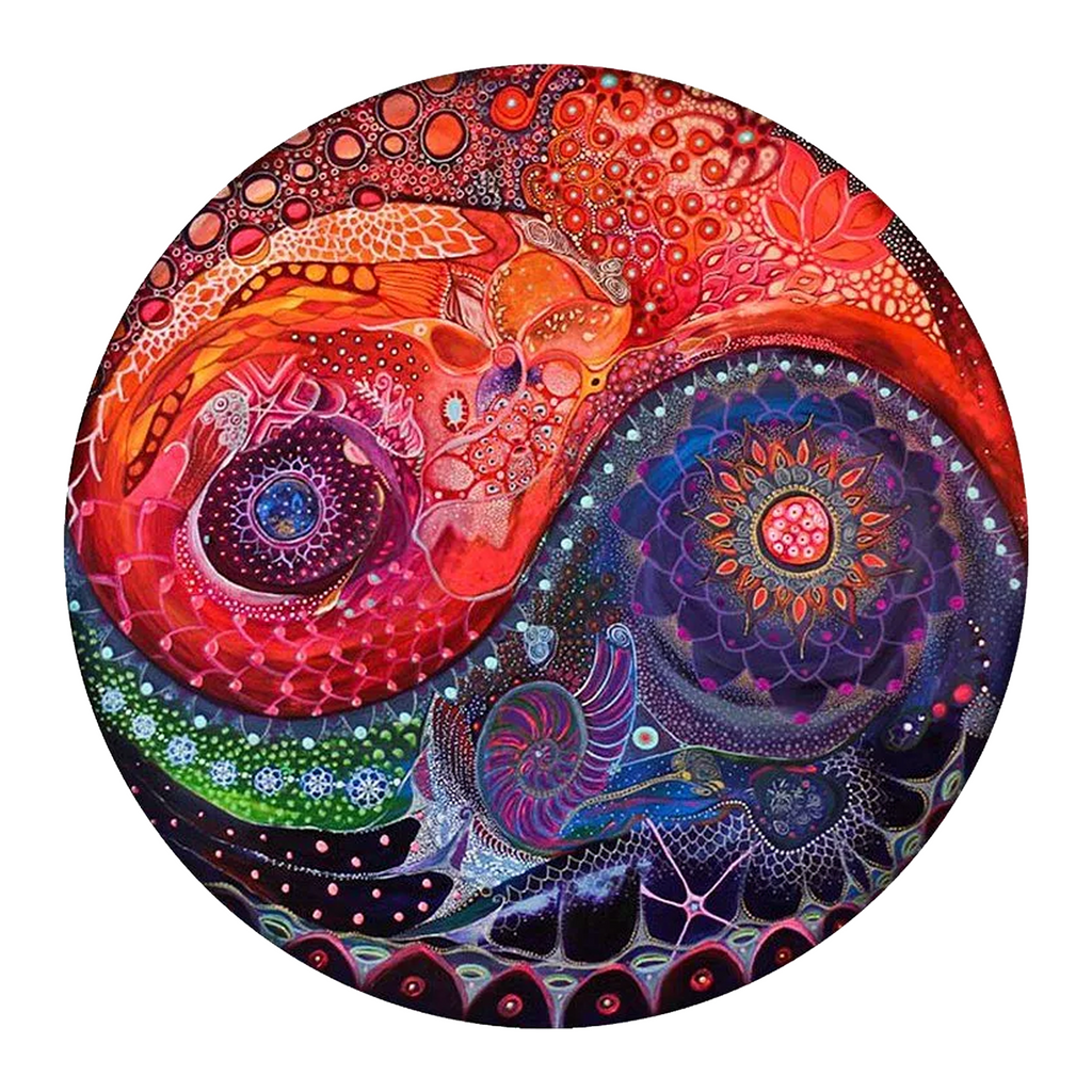 Colorful Mandala Yin Yang Moon - Wooden Jigsaw Puzzles - A3  - image 0