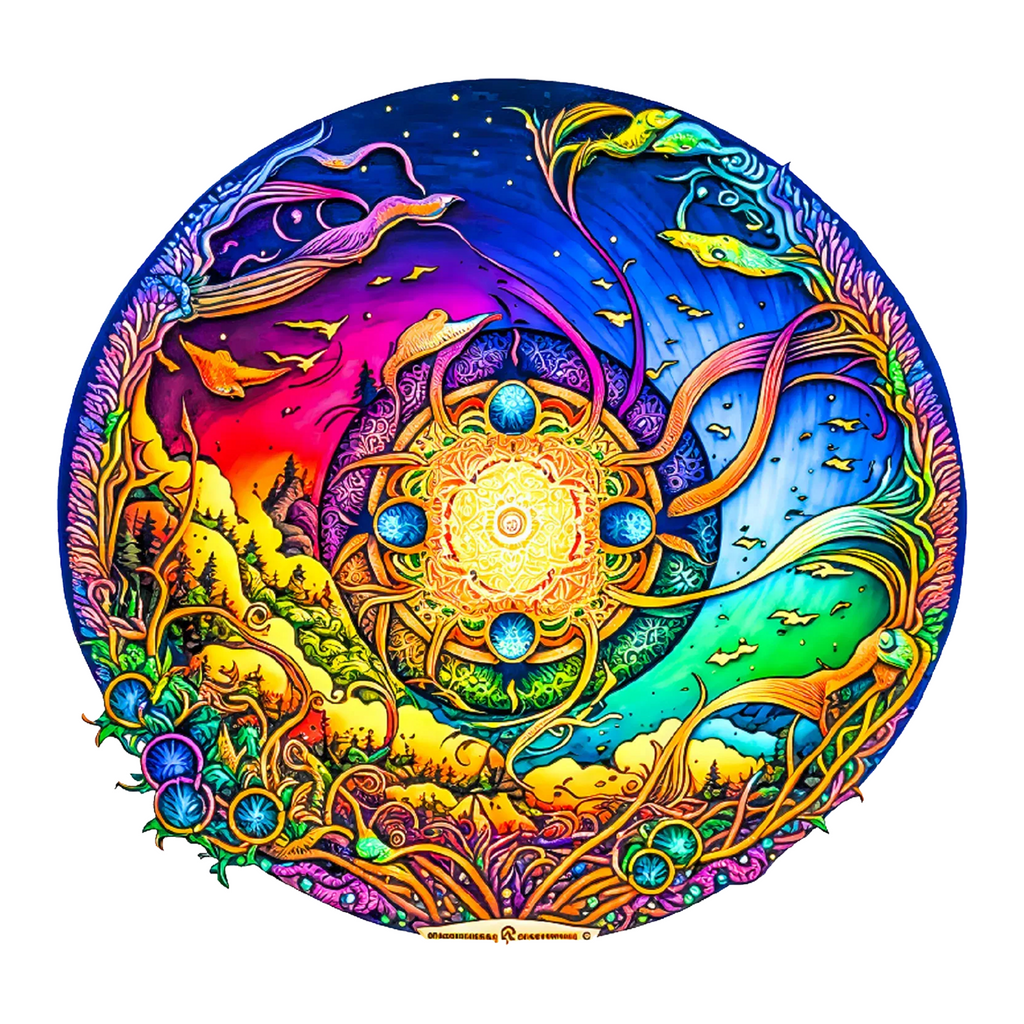 Round Colored Spherical - Wooden Jigsaw Puzzles - A3  - image 0