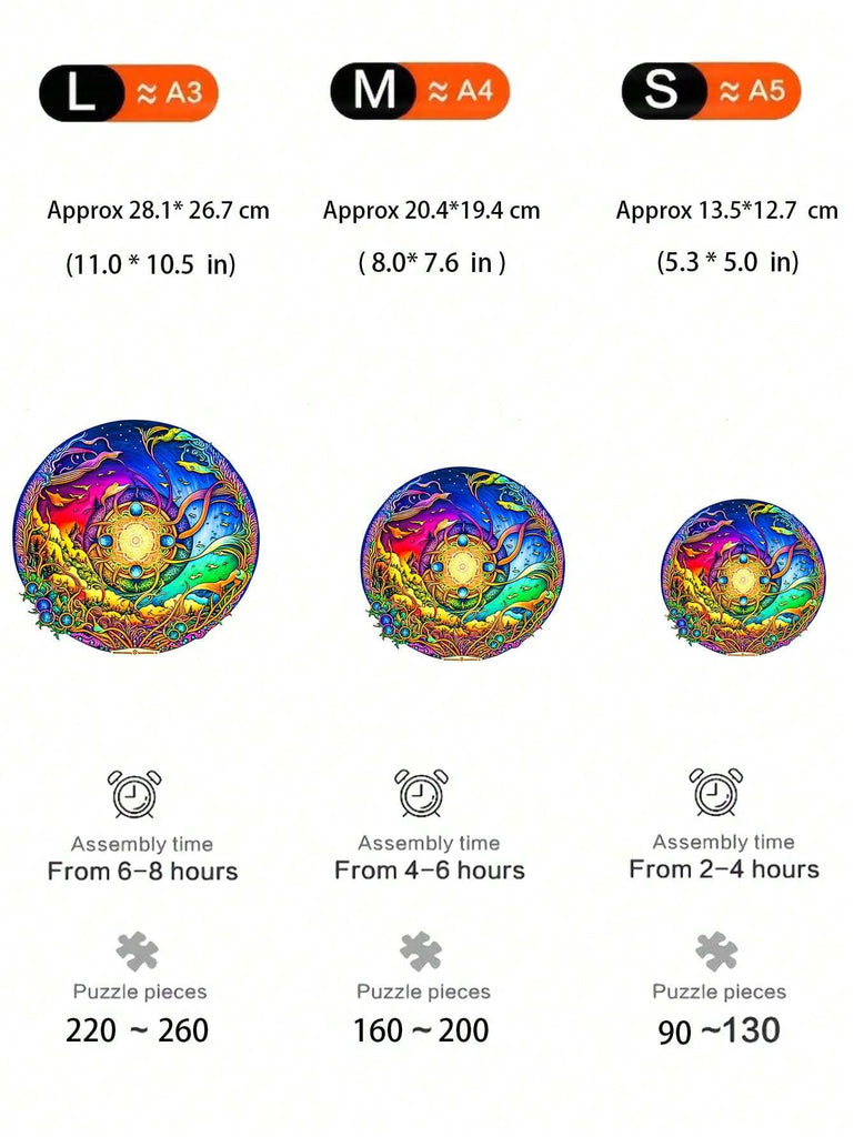 Round Colored Spherical - Wooden Jigsaw Puzzles - image 1